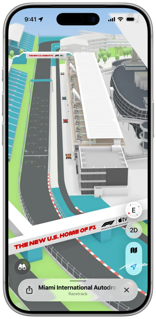 Apple Maps, Miami Grand Prix, Formula 1, Miami International Autodrome, 3D harita