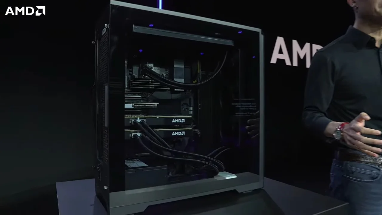 AMD bombayı patlattı: 1 trilyon parametreli AI yerelde çalışacak AMD, Halo Station, Threadripper PRO 9995WX, Instinct MI350P, Yapay Zeka