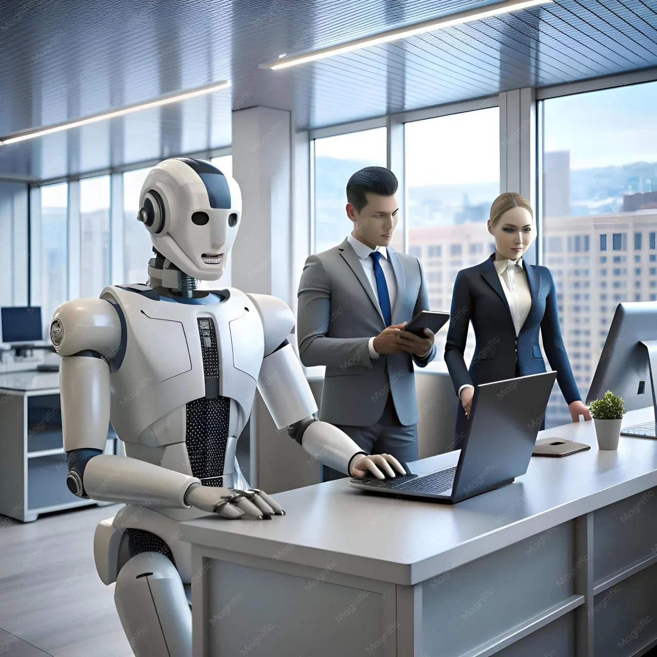 Intel robot raporu, iş yeri robotları, insan-robot iş gücü, robotik hazırlık, otomasyon