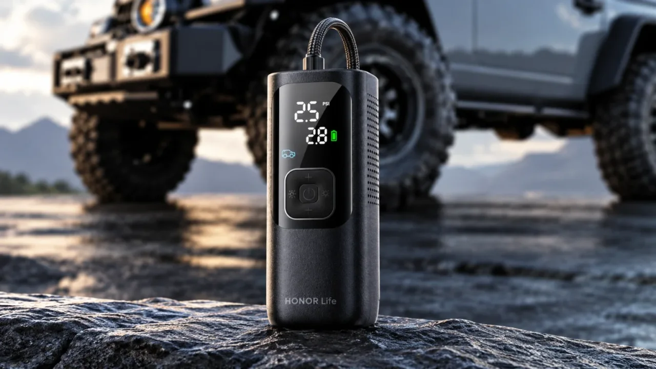 Honor Life Air Pump Lite: compressore portatile da 160 PSI | XiaomiToday.it Honor, Life Air Pump Lite, lastik kompresörü, taşınabilir kompresör, teknoloji